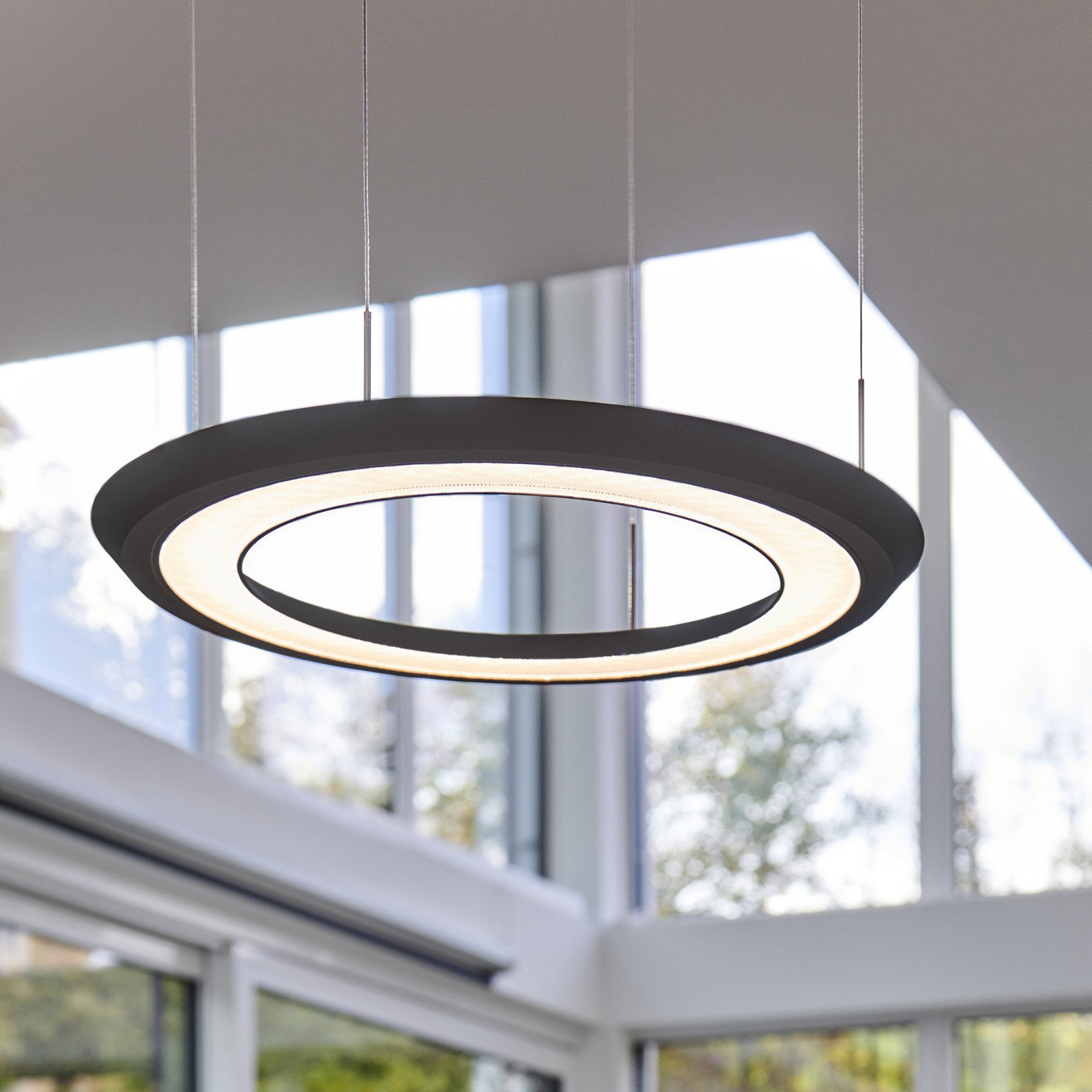 OLIGO Yano lampă susp. LED up/down CCT negru - Camera de zi / sufragerie - Modern - negru mat - Metal