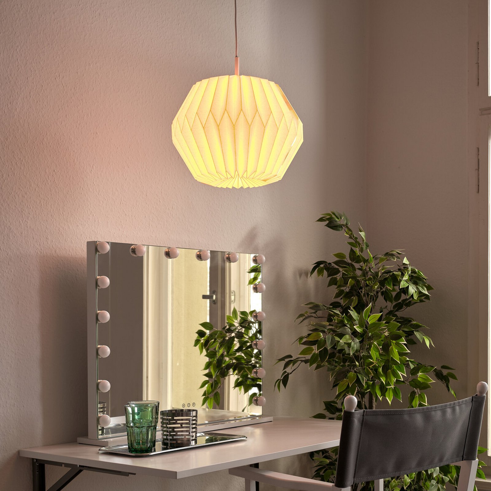 OSRAM Decor Paper Gem pendant light, white, paper, E27