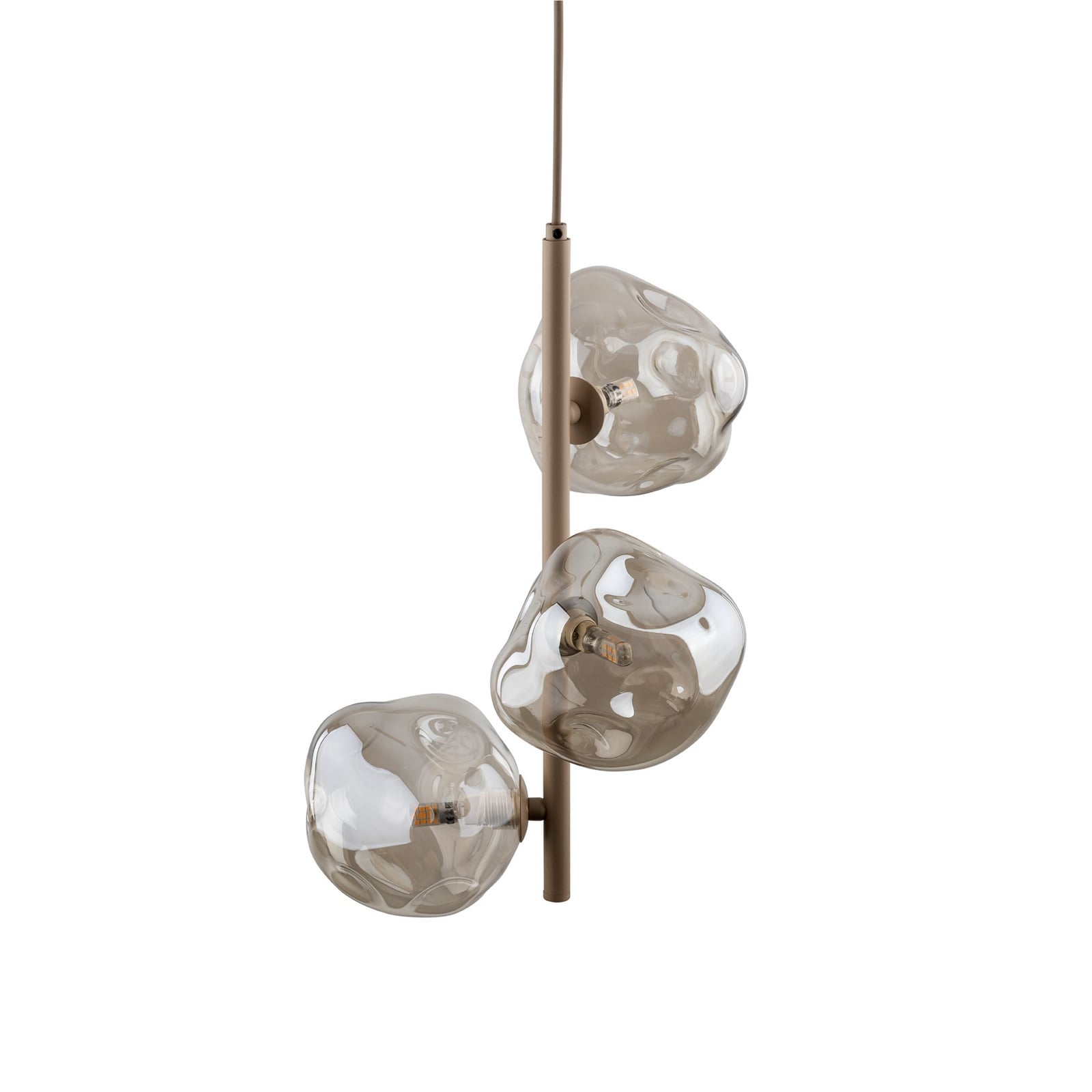 Suspension Lava, à 3 lampes, Ø 29 cm, sable/cognac, G9