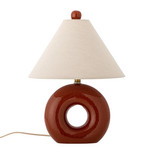 Lampada da tavolo Panja, rosso/crema, altezza 42 cm - Bloomingville