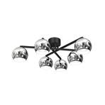 Jano plafondlamp, zwart/chroom, 6-lamps