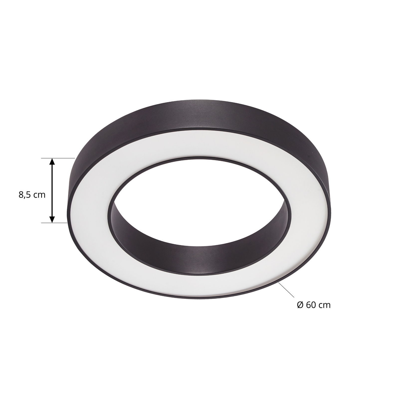 Sharelyn LED-Deckenleuchte, schwarz, Ø 60 cm, dimmbar, CCT - Arcchio