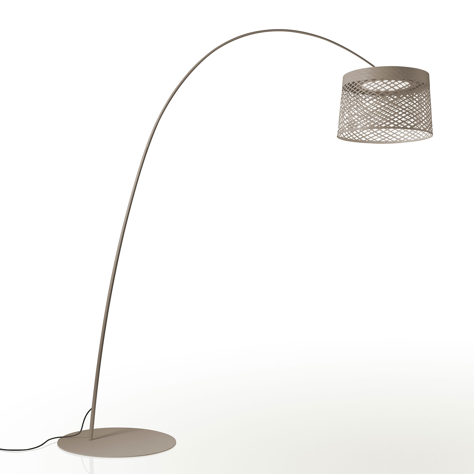 Foscarini Twiggy Grid lampadaire arqué LED, grège