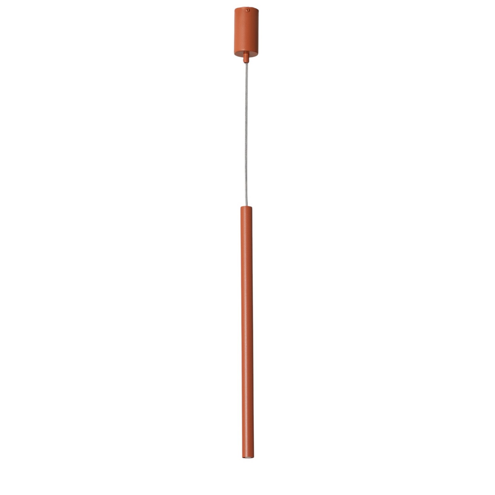 Lámpara colgante Sopel 1, rojo teja, 1 luz, acero, Ø 5 cm