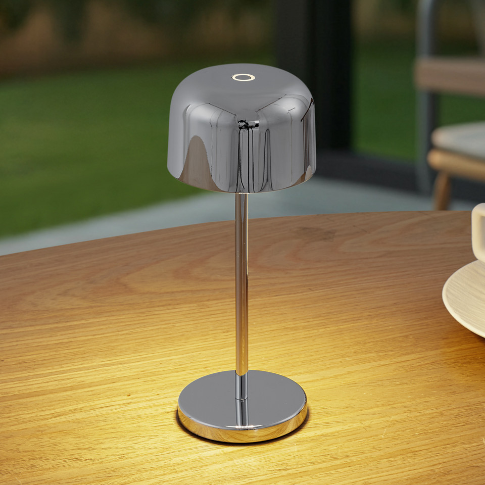 Lucande Quill LED-bordslampa med batteridrift, metallisk från Lucande