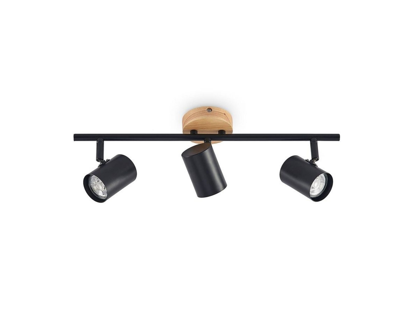 Xiomara 3 Ceiling Lamp Black/Light Wood - Lindby