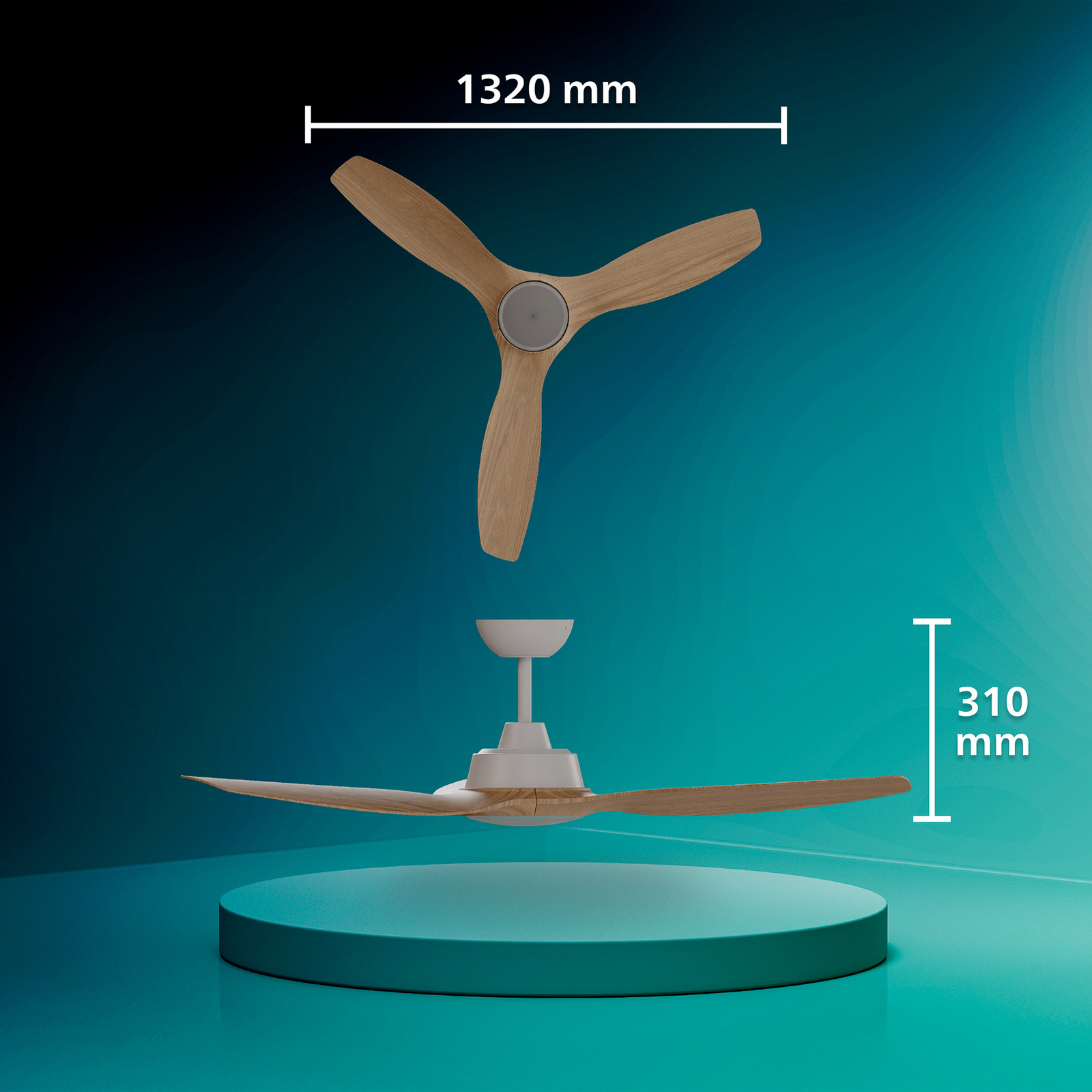 Wentylator LED Philips Olas, średnica 132 cm, brązowo-biały, CCT