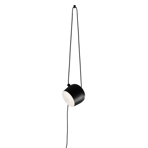 FLOS Aim Small Hängelampe mit Stecker, schwarz