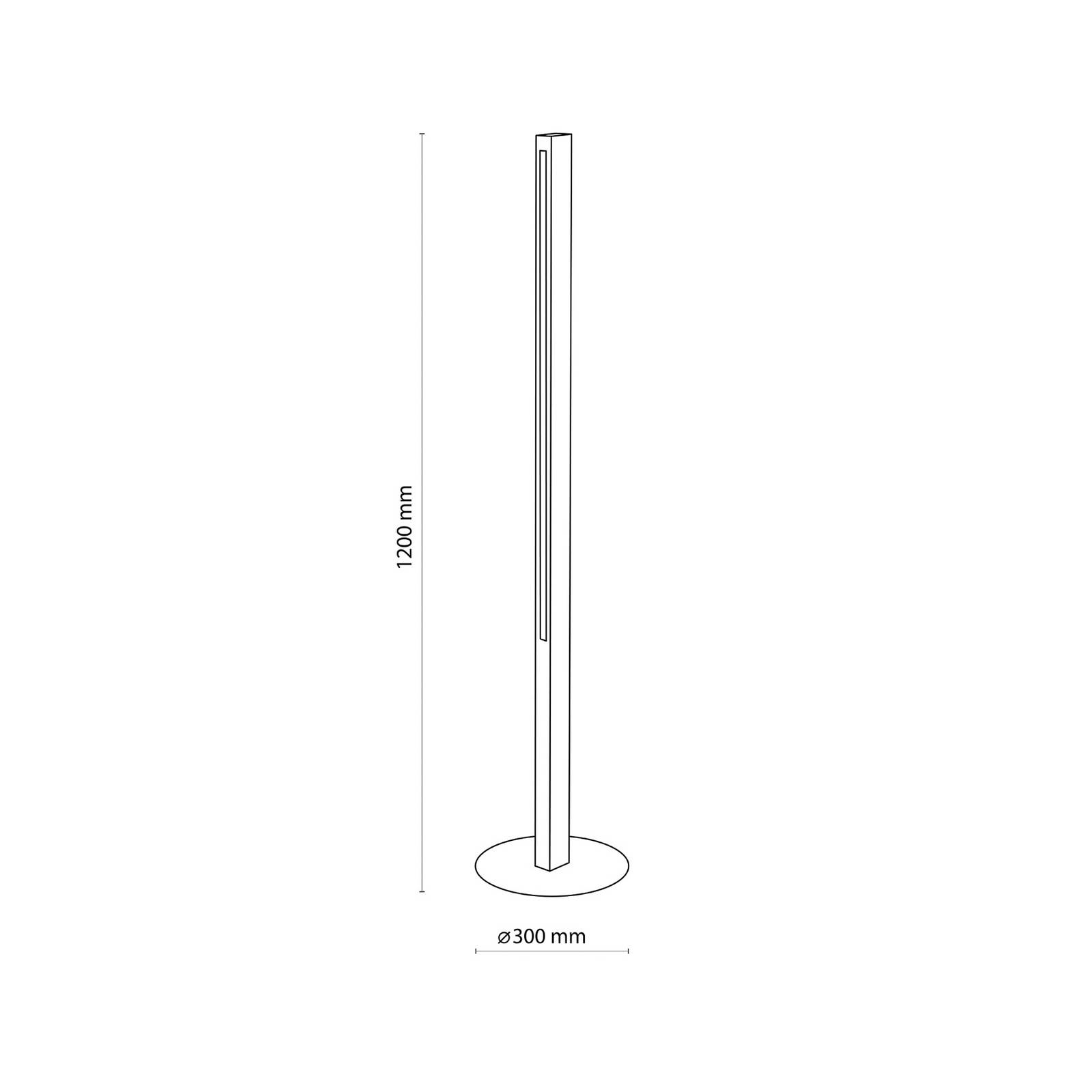 Drewniana lampa podłogowa LED Teo, sosna, 120 cm, ściemniacz dotykowy