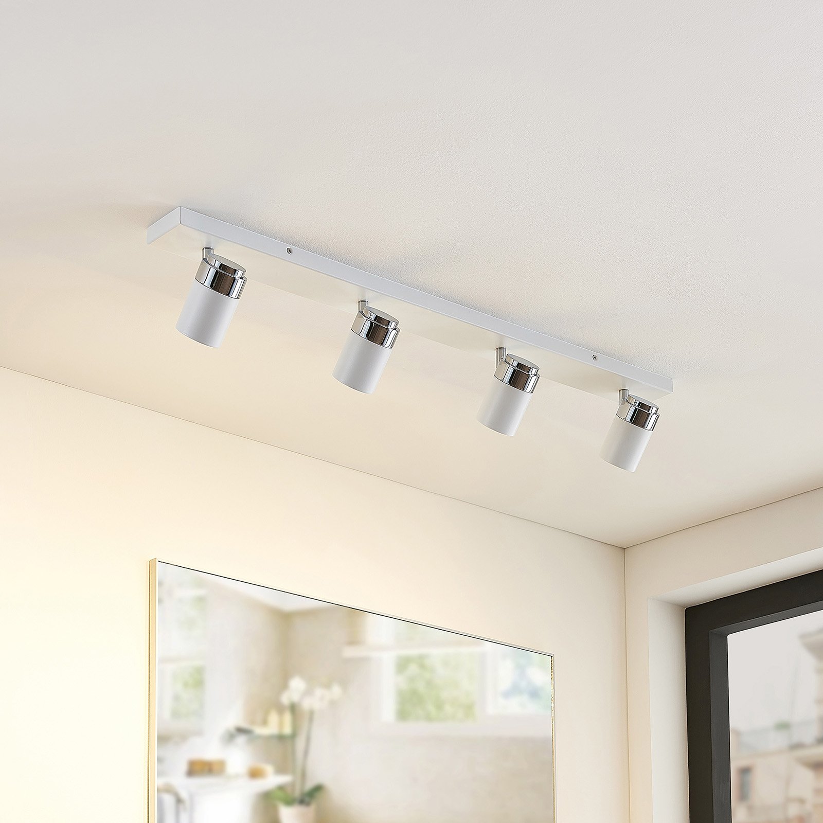 Kardo 4 Ceiling Lamp White/Chrome - Lindby