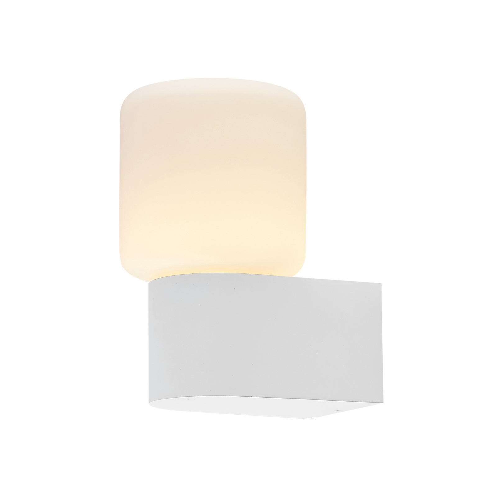 Venkovní nástěnná lampa Molto Luce Lanu Flat, bílá, hliník/sklo