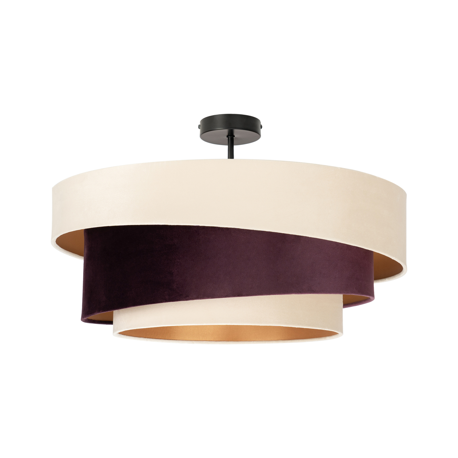 Lindby Jusari textile ceiling lamp, brown/beige