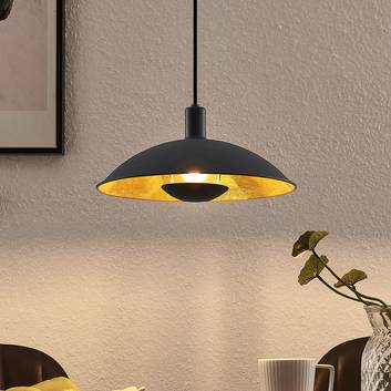 Lindby Narisara závesná lampa čierno-zlatá, 30 cm