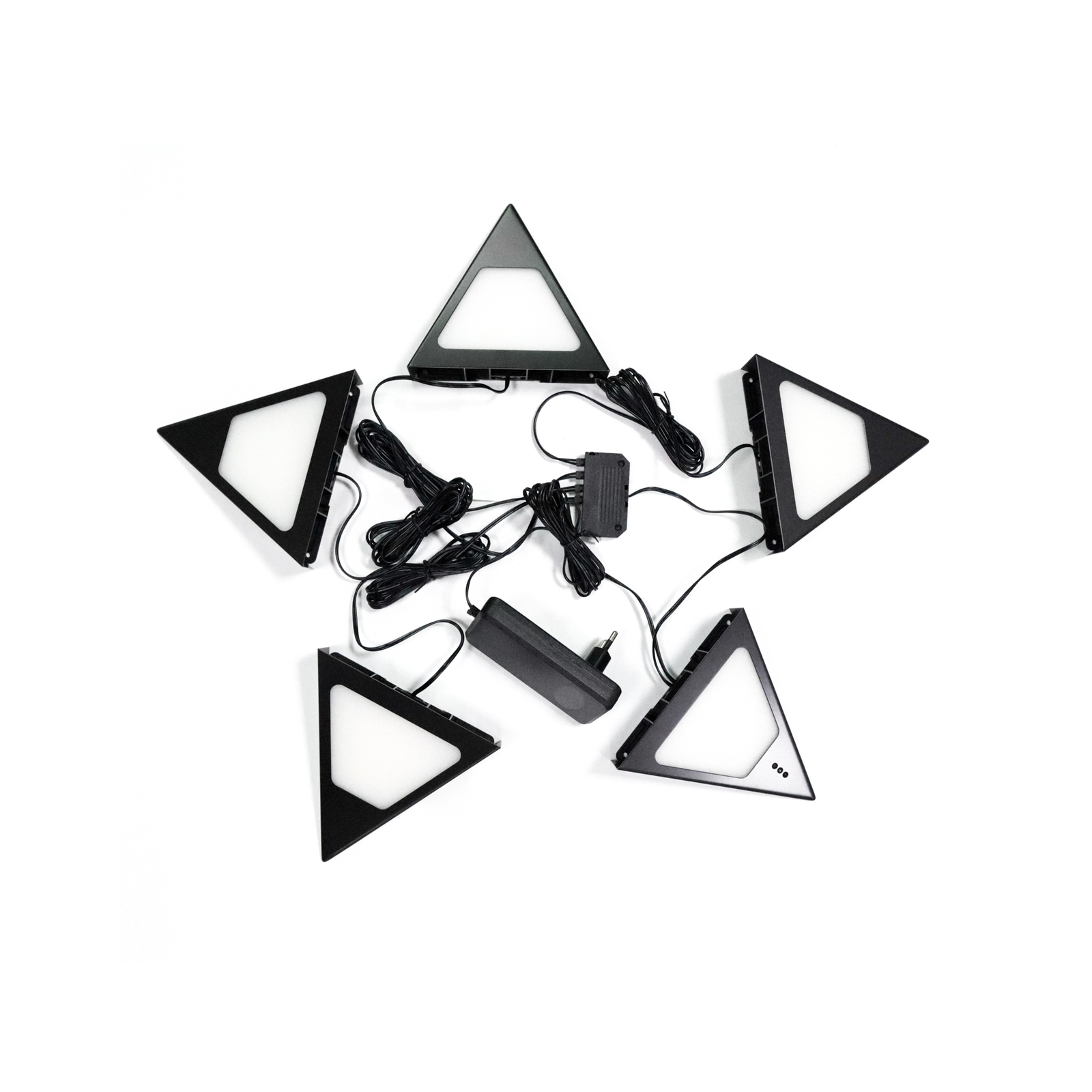 Prios Odia LED-Unterbauleuchte, schwarz, 5er-Set