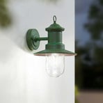 Lindby outdoor wall light Eloretta, 22 cm, green, glass, steel