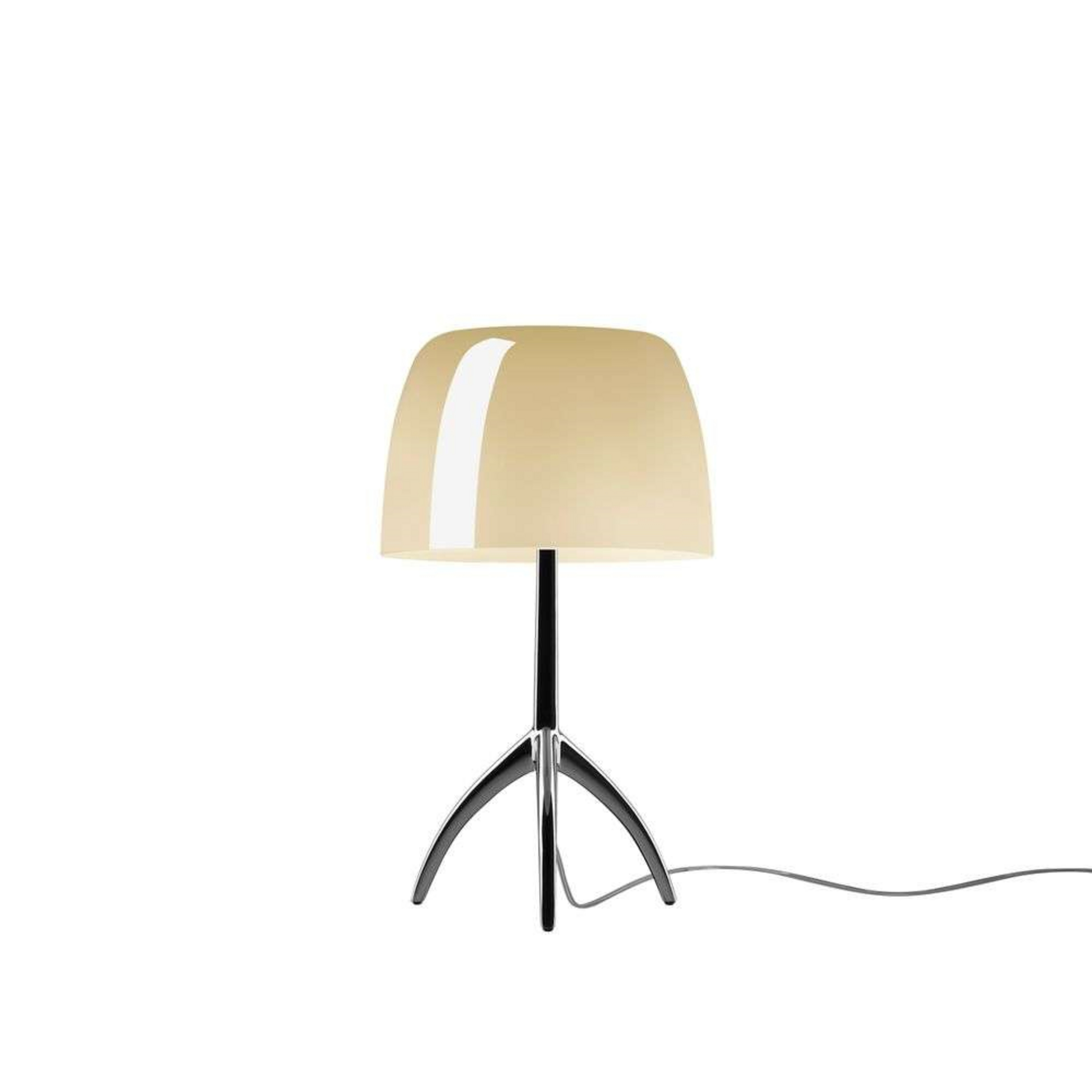 Lumiere Piccola bordlampe, krom/beige, 35 cm - Foscarini