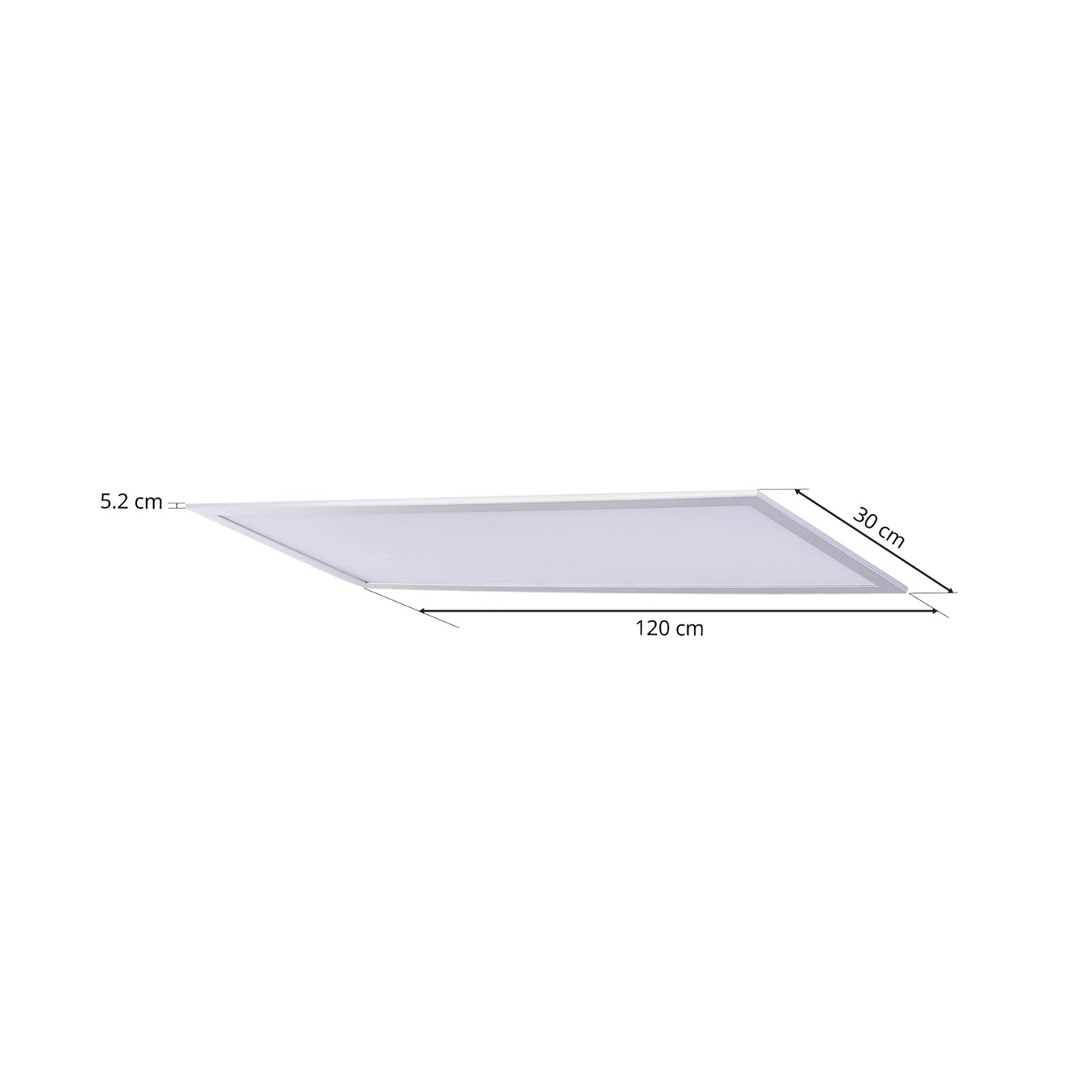 Lindby LED-Panel Livel, 4.000 K, 120 cm x 30 cm, Aluminium