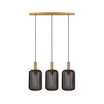 Suspension Corina, noir, à 3 lampes, E27