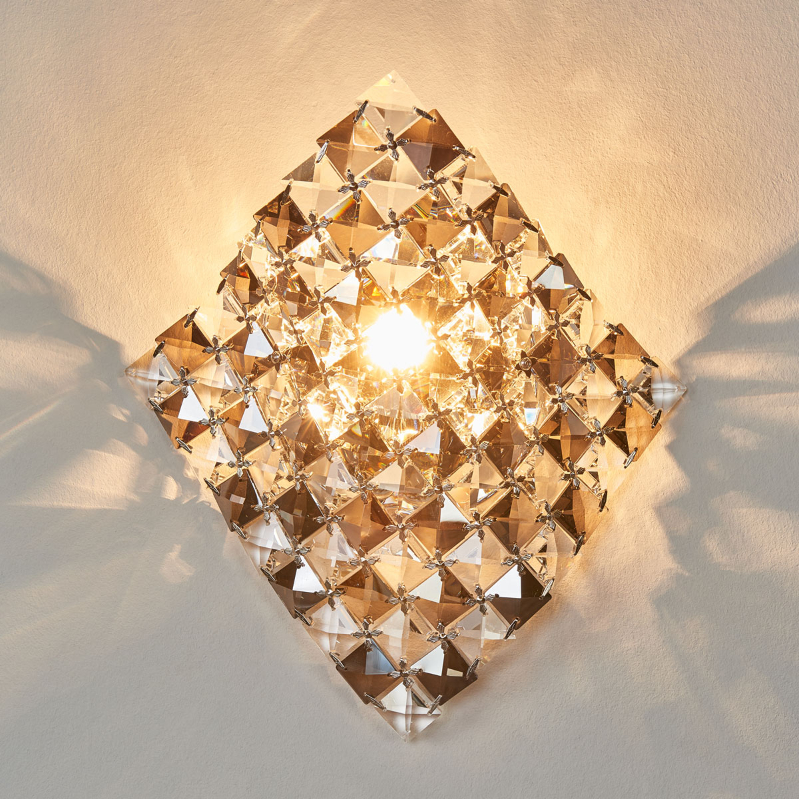 Saten kristály fali lámpa, 25 cm