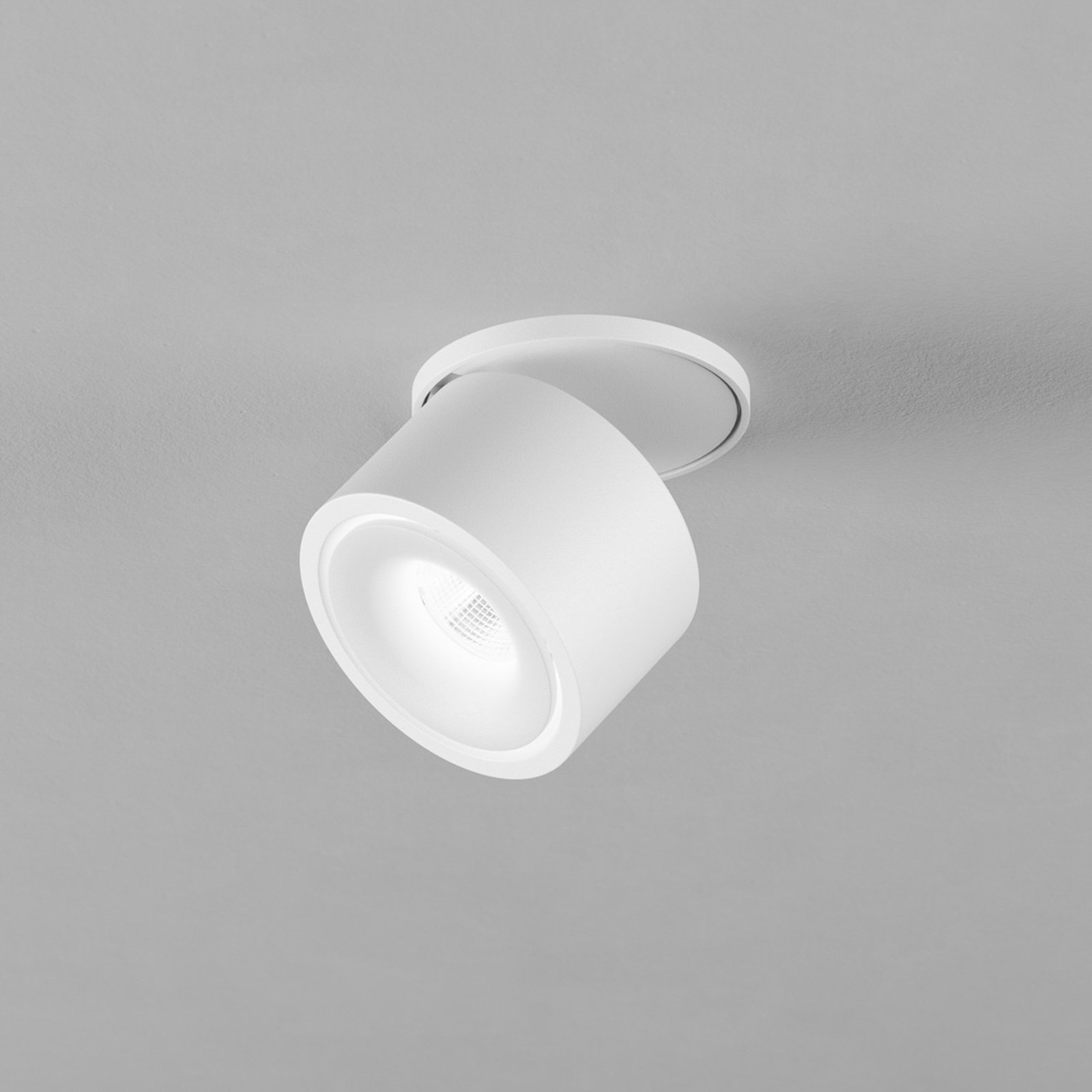 Egger LED spot wpuszczany DL Clippo S EP, biały/biały, DTW Ø 7,5 cm