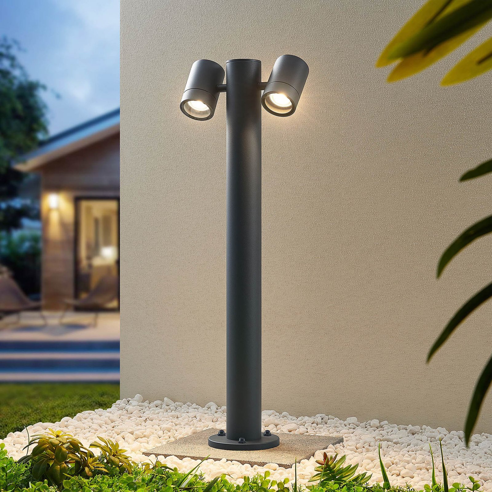 Maloney 2 Candeeiro de Jardim H75 Dark Grey - Lucande