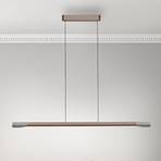 Paul Neuhaus LED hanging light Hoop, coffee brown, length 128 cm