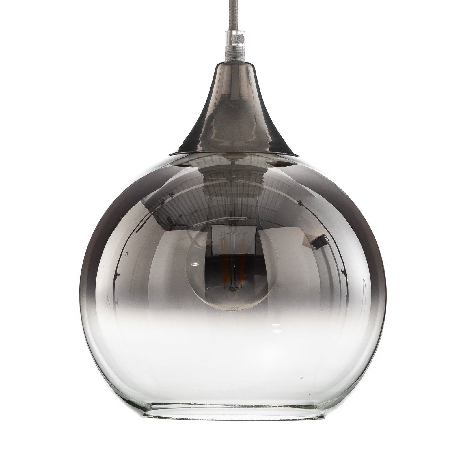 Monte hængelampe af glas, 1 lyskilde, sølv