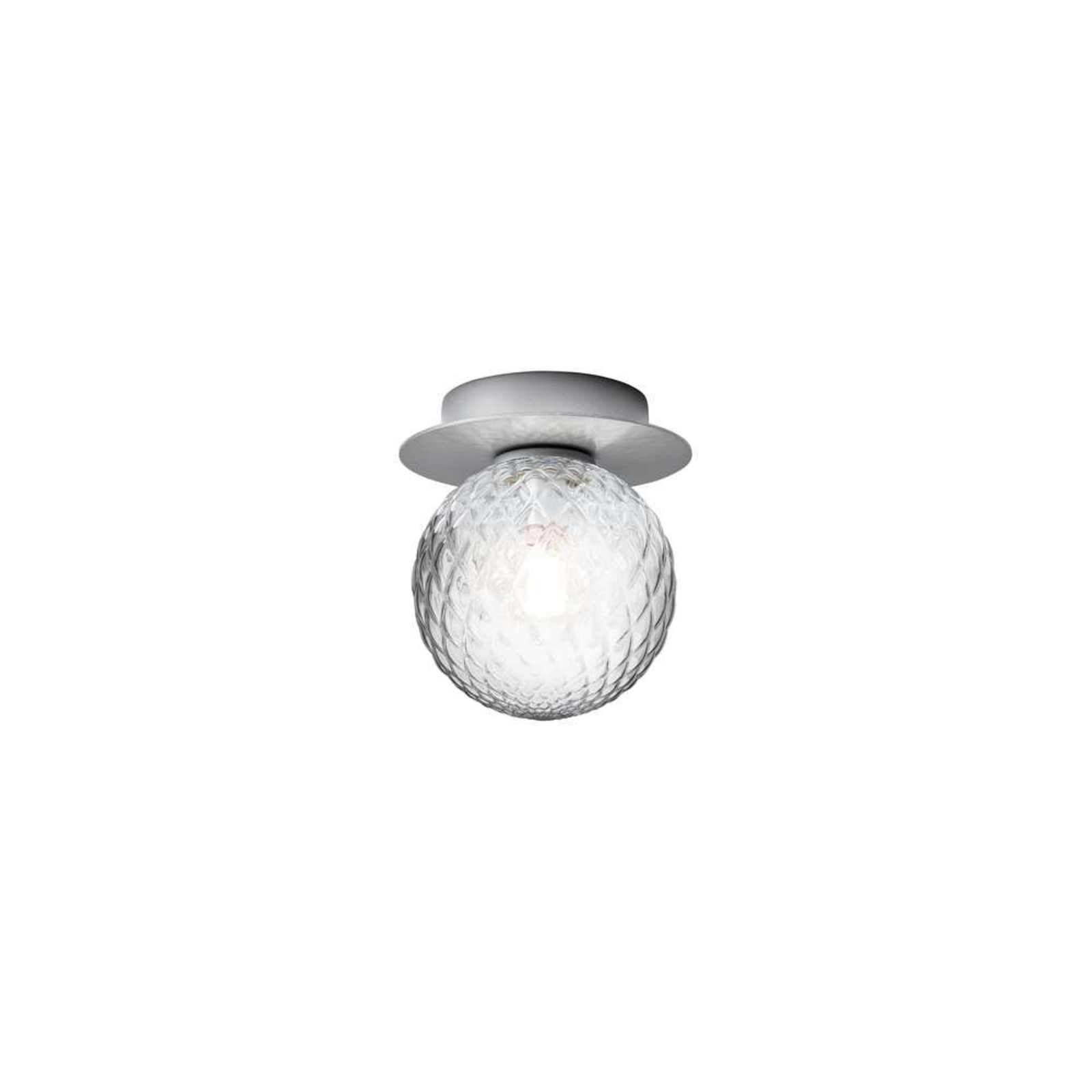 Liila 1 Wall/Ceiling Lamp IP44 Small Light Silver/Optic Clear - Nuura