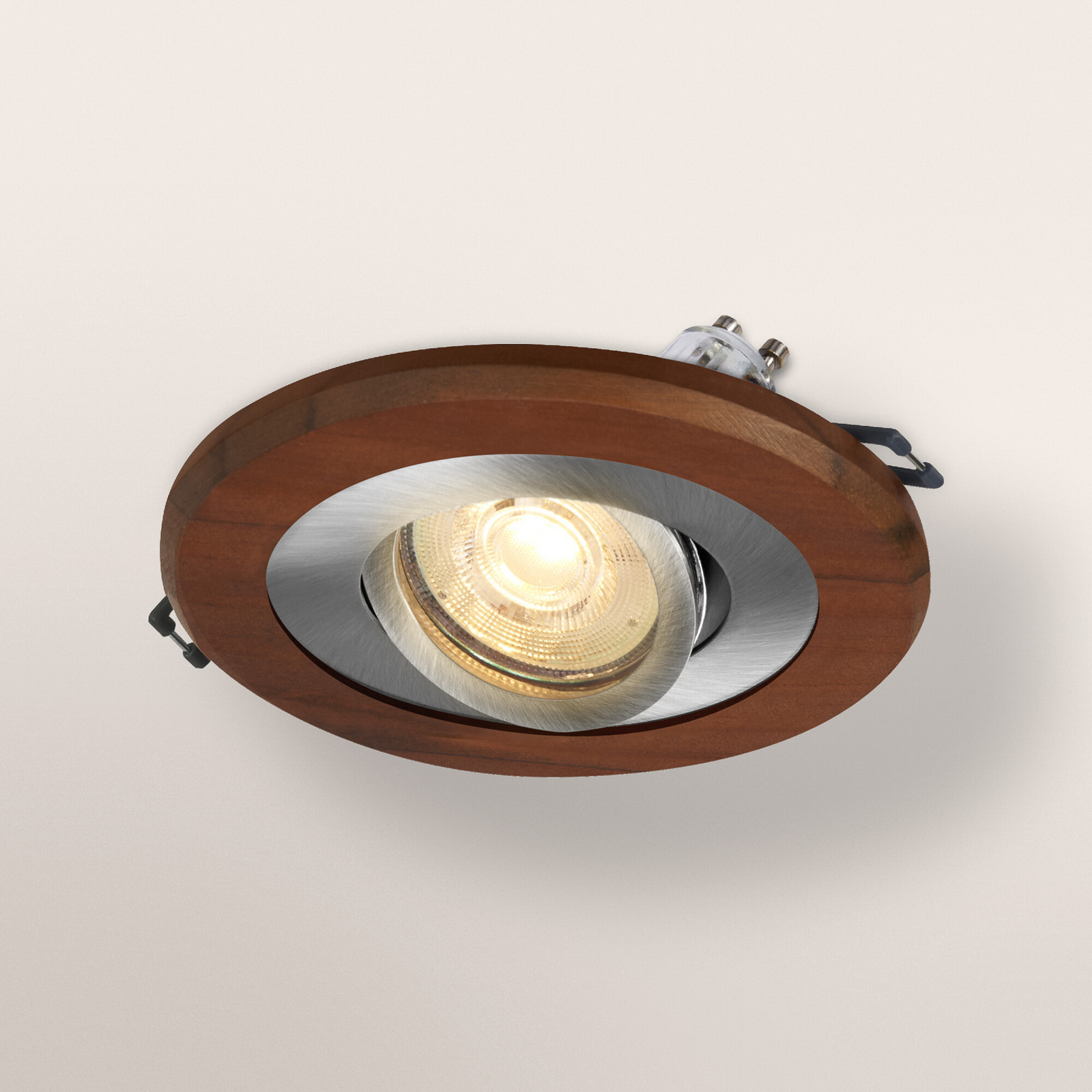 OSRAM iebūvējamais prožektors, tumšs koks/nikelis, Ø 12 cm, GU10-LED OSRAM iebūvējamais prožektors, tumšs koks/nikelis, Ø 12 cm, GU10-LED