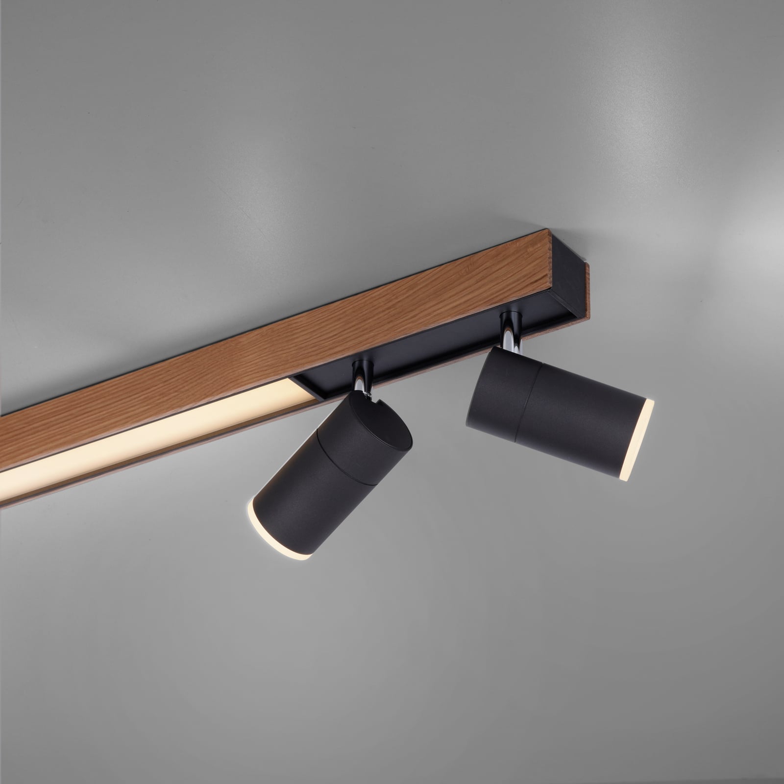 Plafonnier LED Lines Spot, 120 cm, chêne/graphite - PURE Plafonnier LED Lines Spot, 120 cm, chêne/graphite - PURE