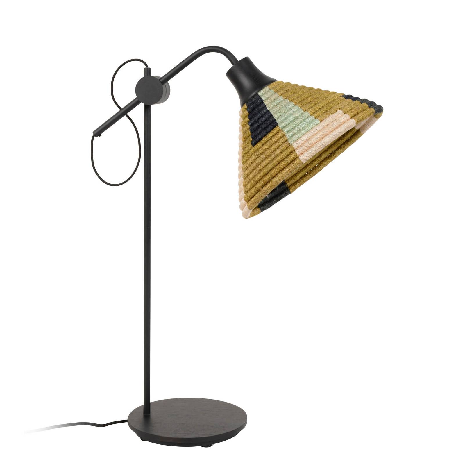 forestier - parrot lampa sto?owa, zielona, do salonu / jadalni, abac?, raffia, metal, e27, 15w, szer. 26 cm, wys. 62 cm