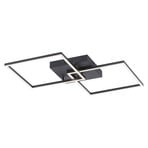 Plafoniera LED Iven, dim, nero, 53x53cm