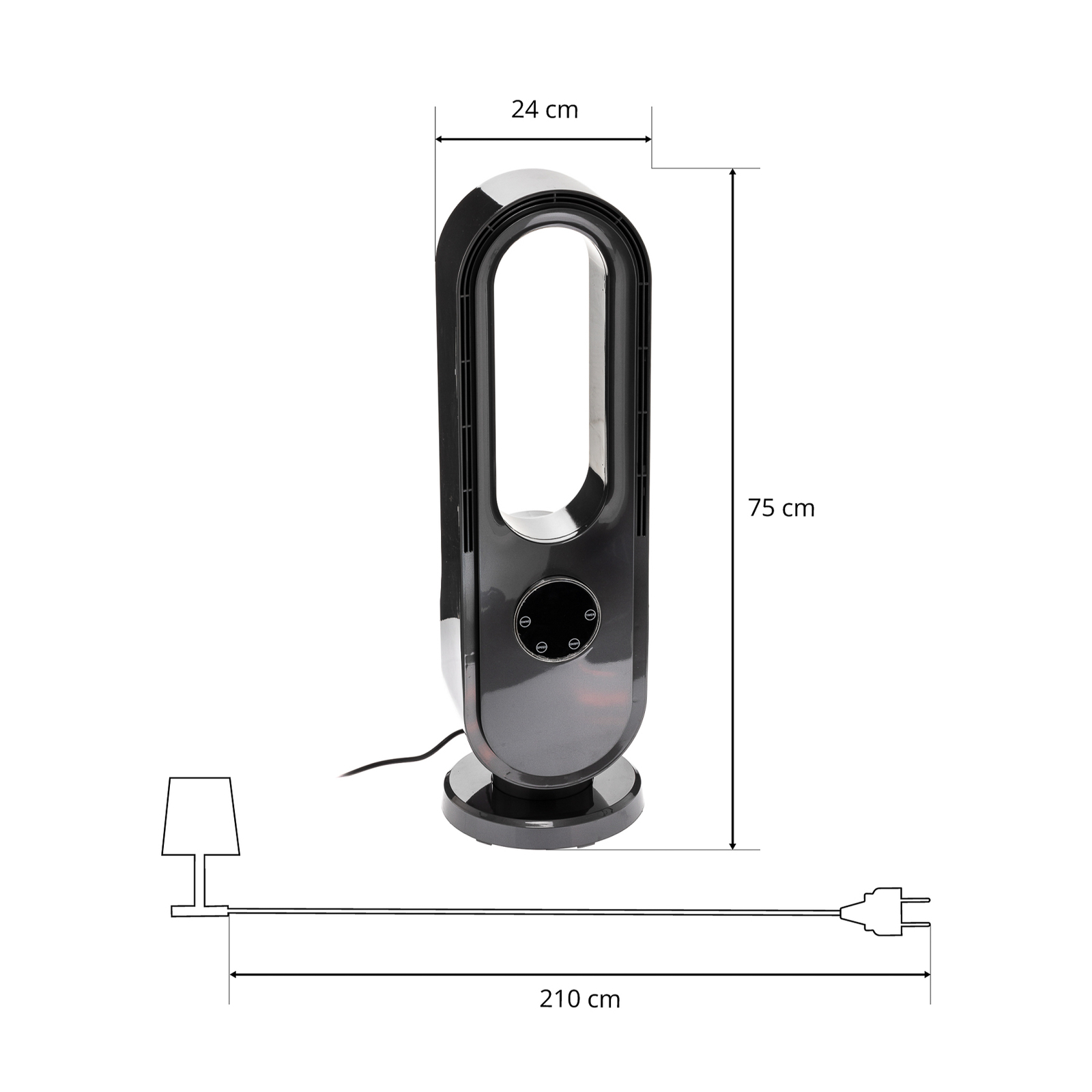 Starluna Cornelis torenventilator in grijs, timer