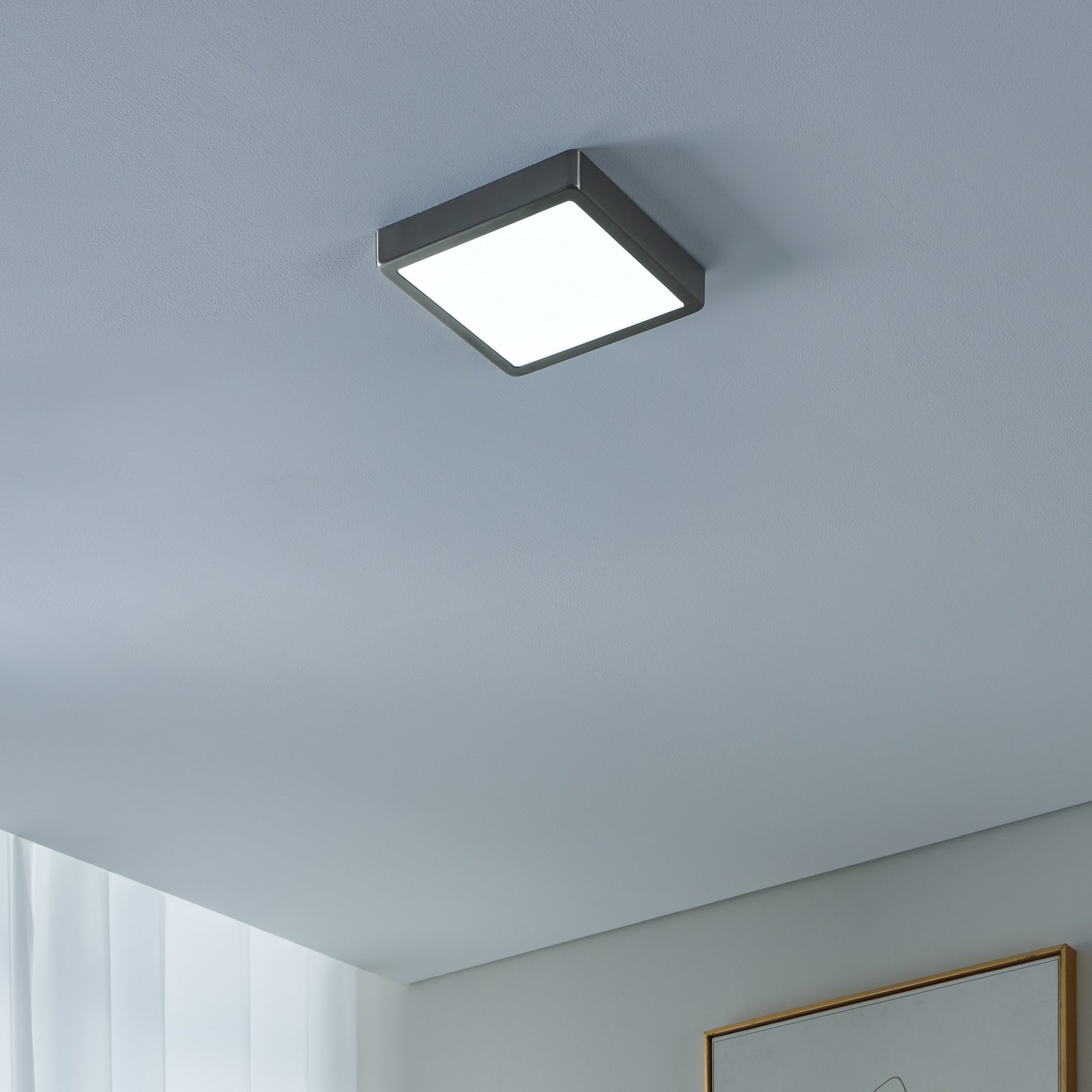 EGLO connect Таванна лампа Fueva-Z 21x21cm никел EGLO connect Таванна лампа Fueva-Z 21x21cm никел