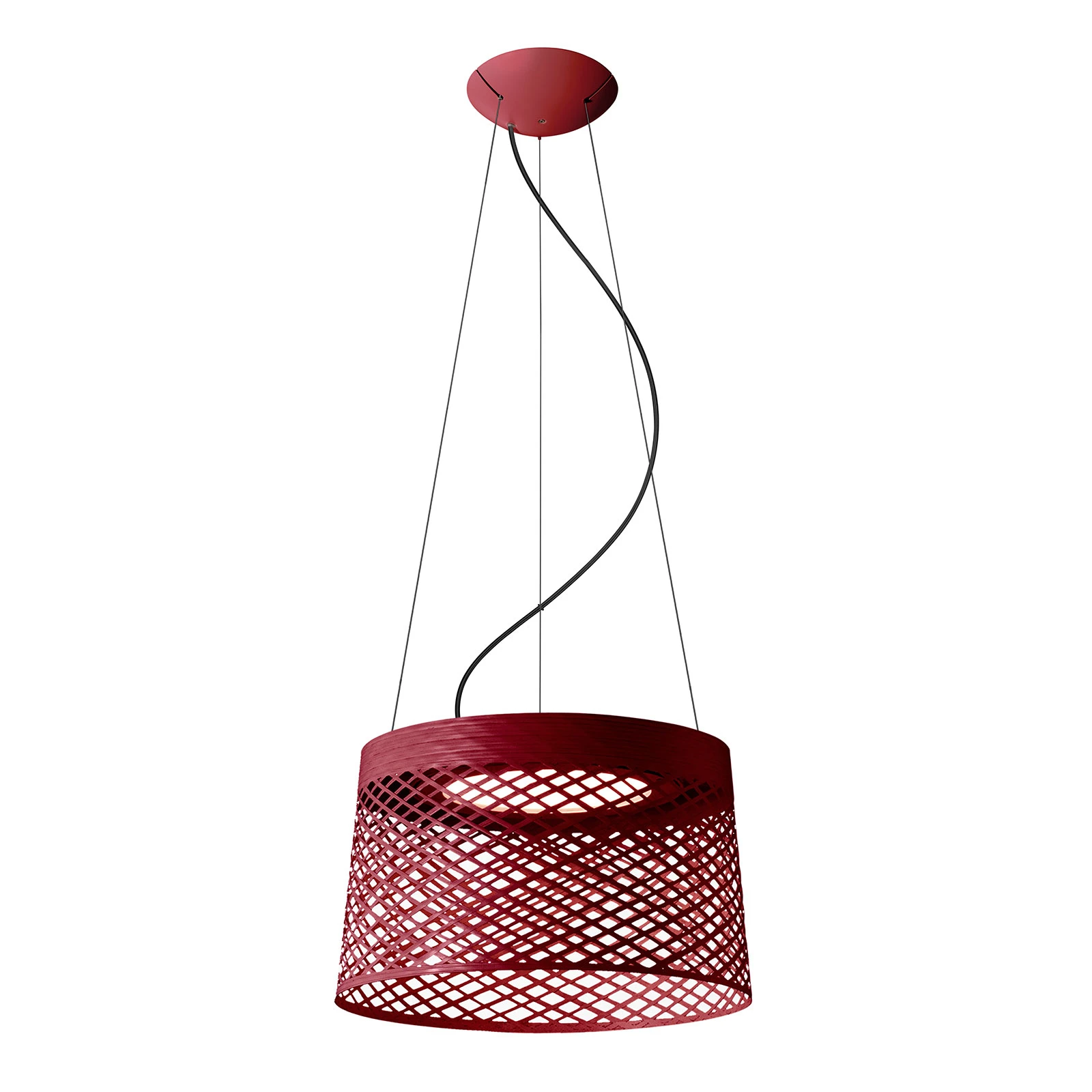 Foscarini Twiggy Grid LED-Hängeleuchte, karminrot