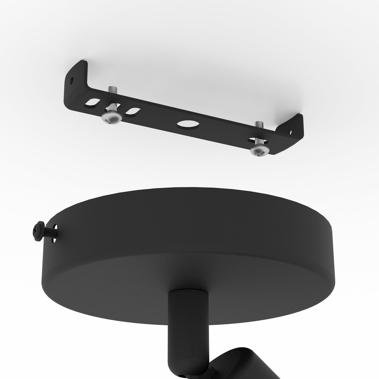 Matlock plafondspot, lengte 24,5 cm, grijs/zwart, staal