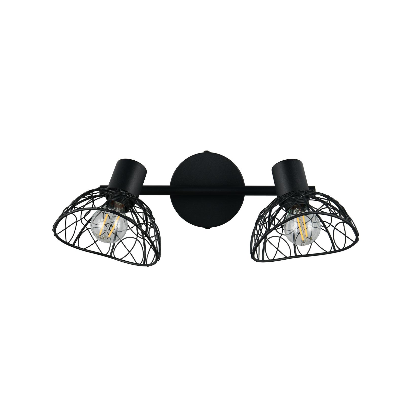 Φωτιστικό οροφής Yako, μαύρο ματ, μήκος 40 cm, 2 φτερά, μέταλλο