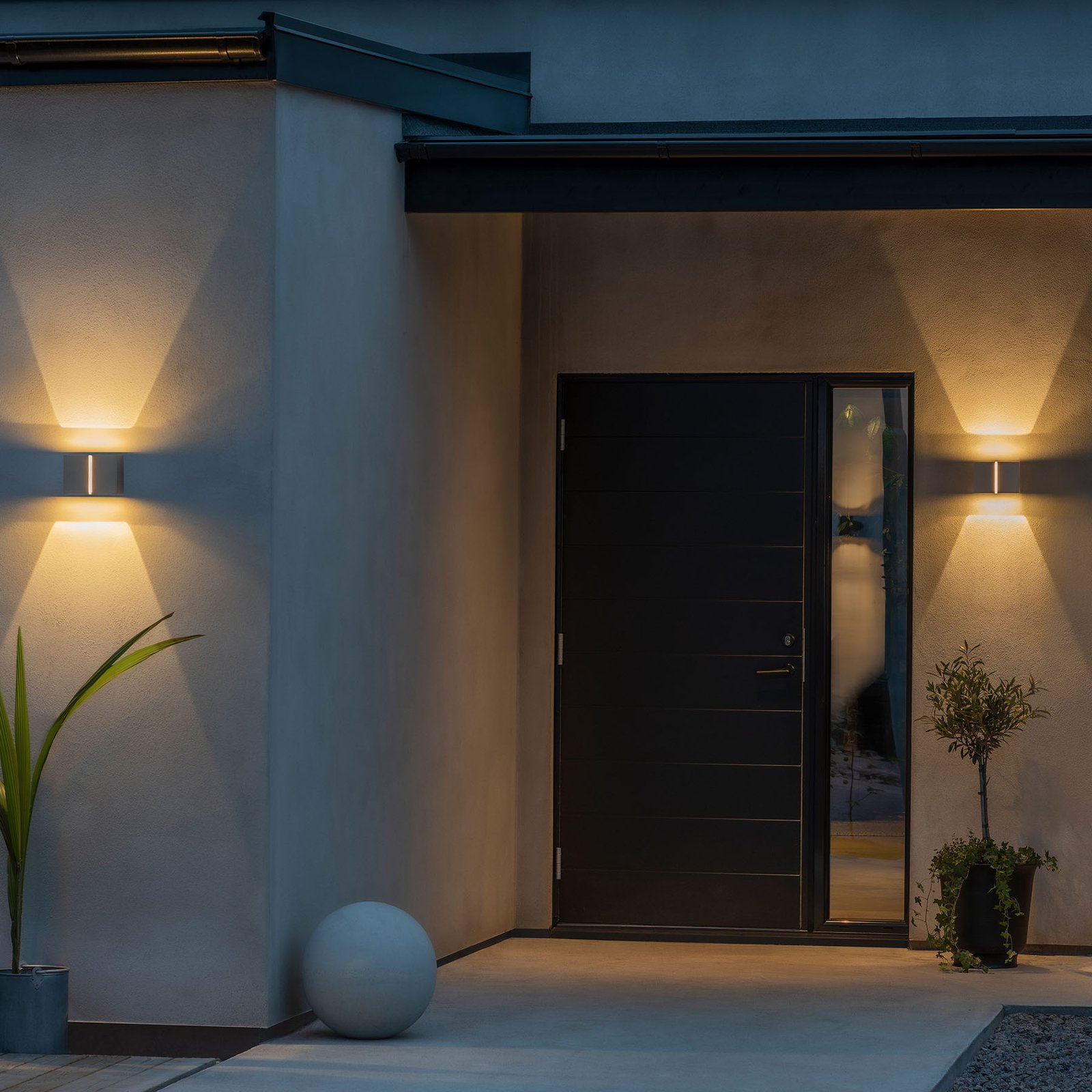Cassia udendørs LED-væglampe, mørkegrå