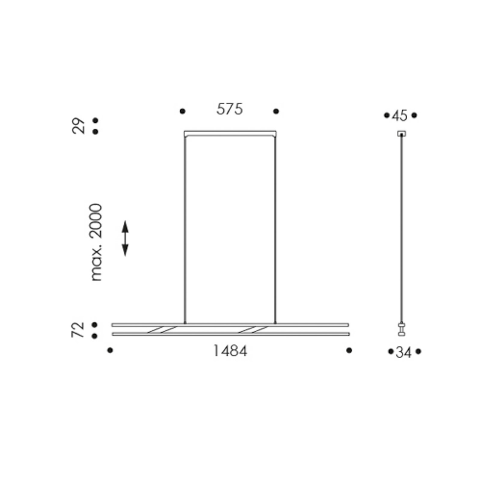 OLIGO LED-Hängelampe Linto FIX, schwarz, Metall, 927, dim