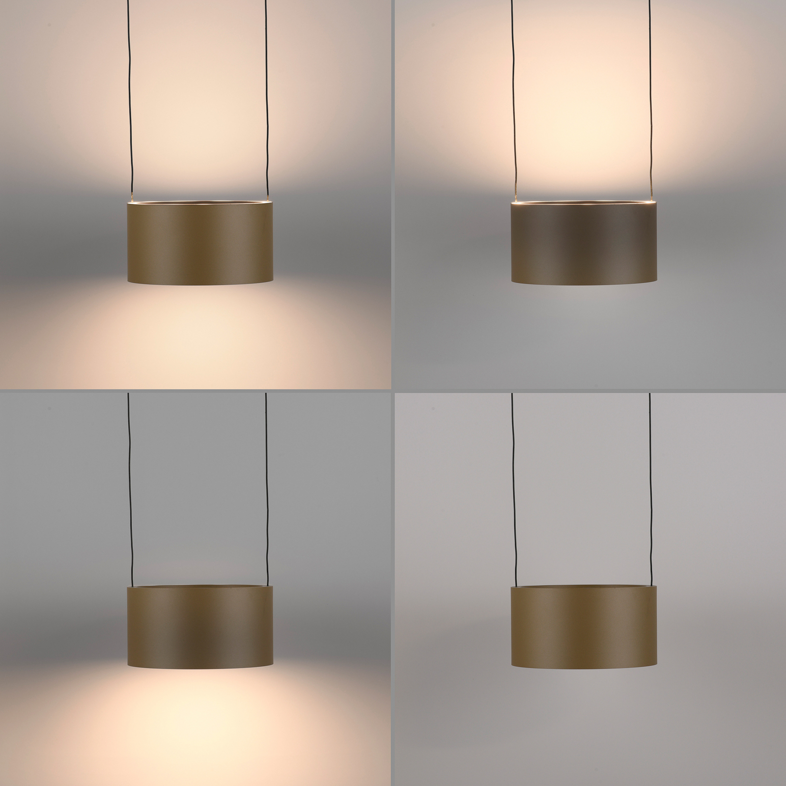PURE LED-Pendellampe Clipse, bronzefarben Ø 20 cm CCT, 2-flg