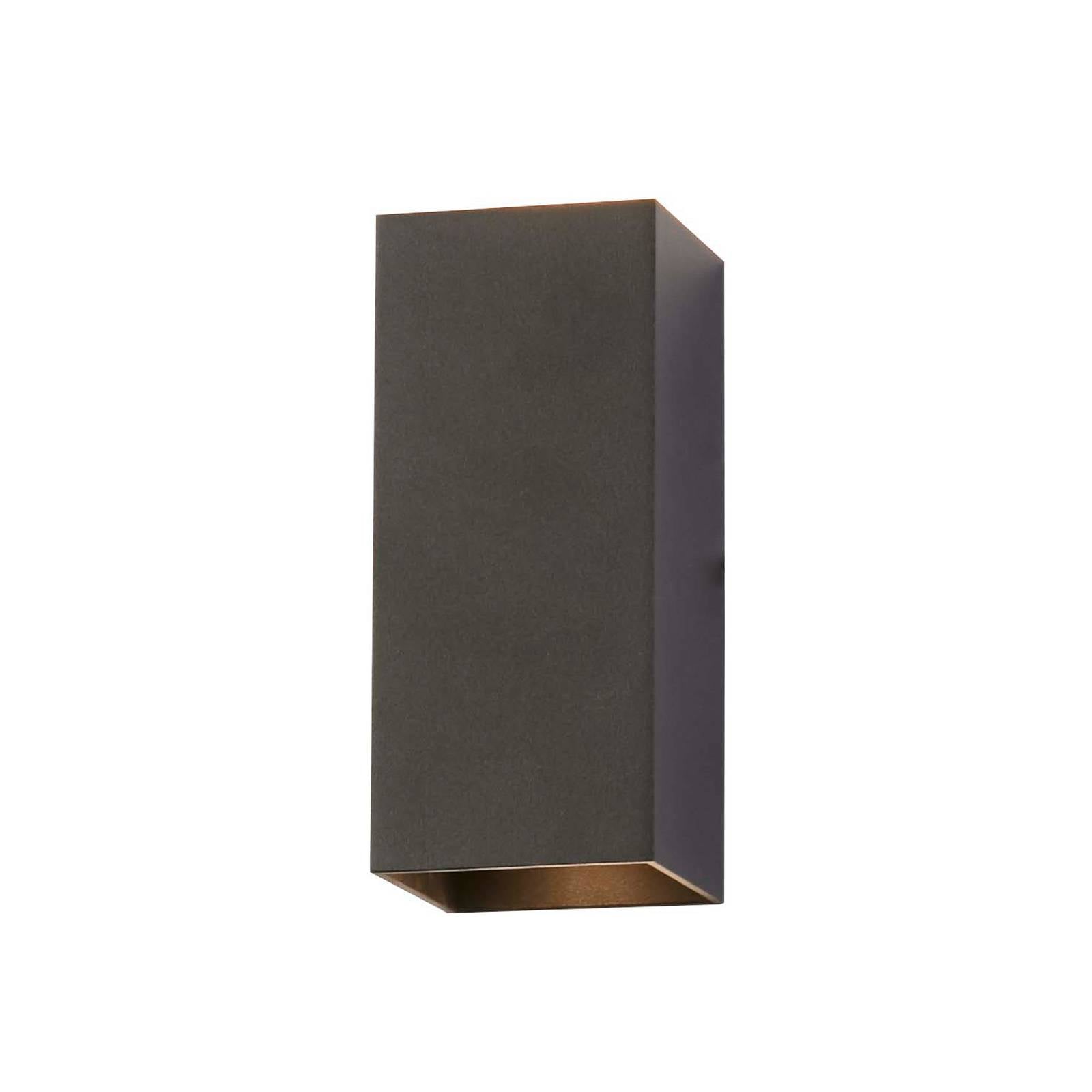 Wandlampe London Square, schwarz, Höhe 15 cm, Metall, 2-flg.