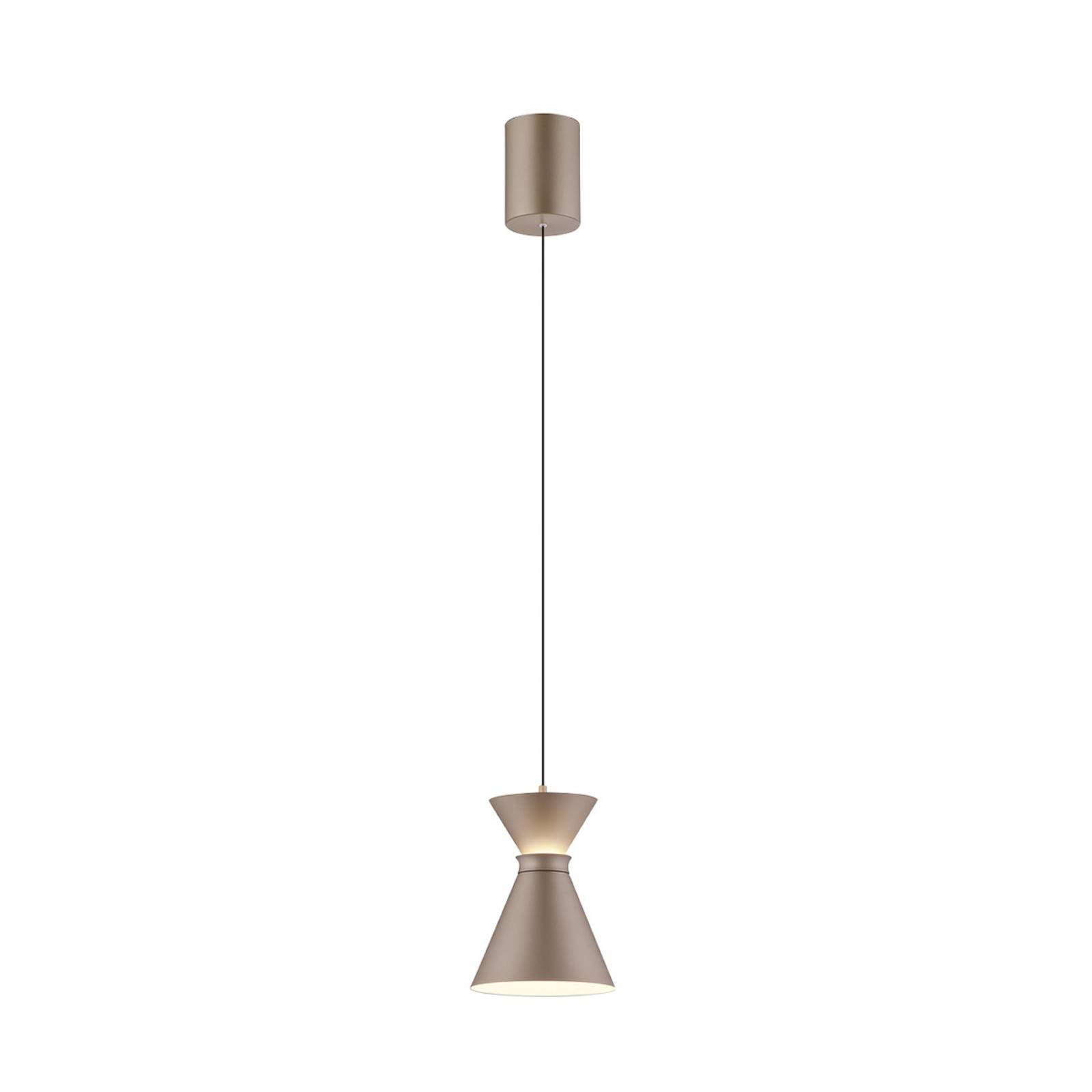 Helestra LED-Hängelampe LUK, braun, 1-flg., dimmbar