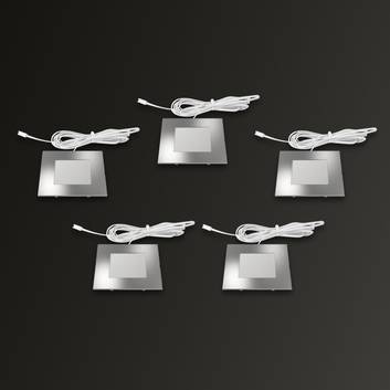 Set de 5 lámparas empotradas FQ 68-LED, angular