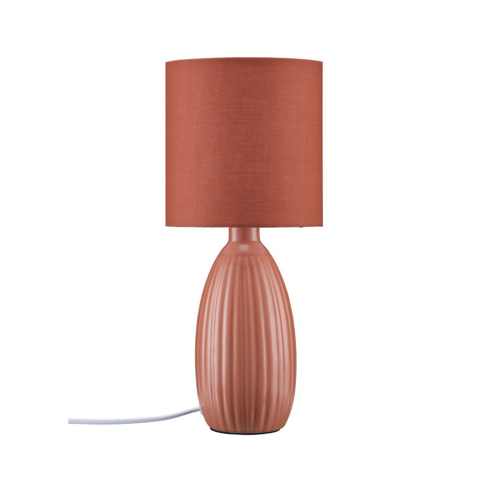 PR Home Tischlampe Uno, rostrot, Höhe 37 cm, Textil/Keramik