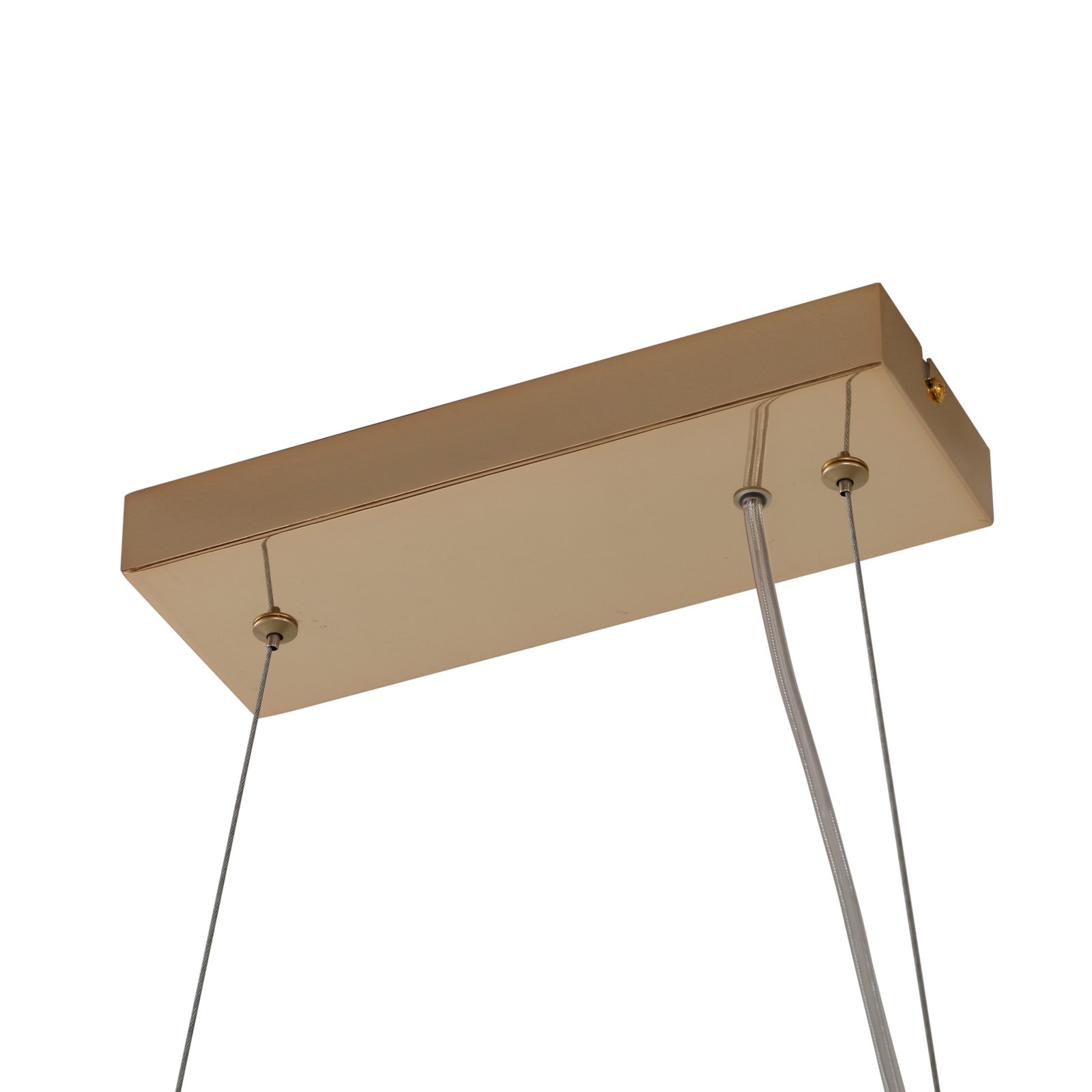 Lucande Hängeleuchte Naelen, gold/amber, 125 cm, Glas, G9