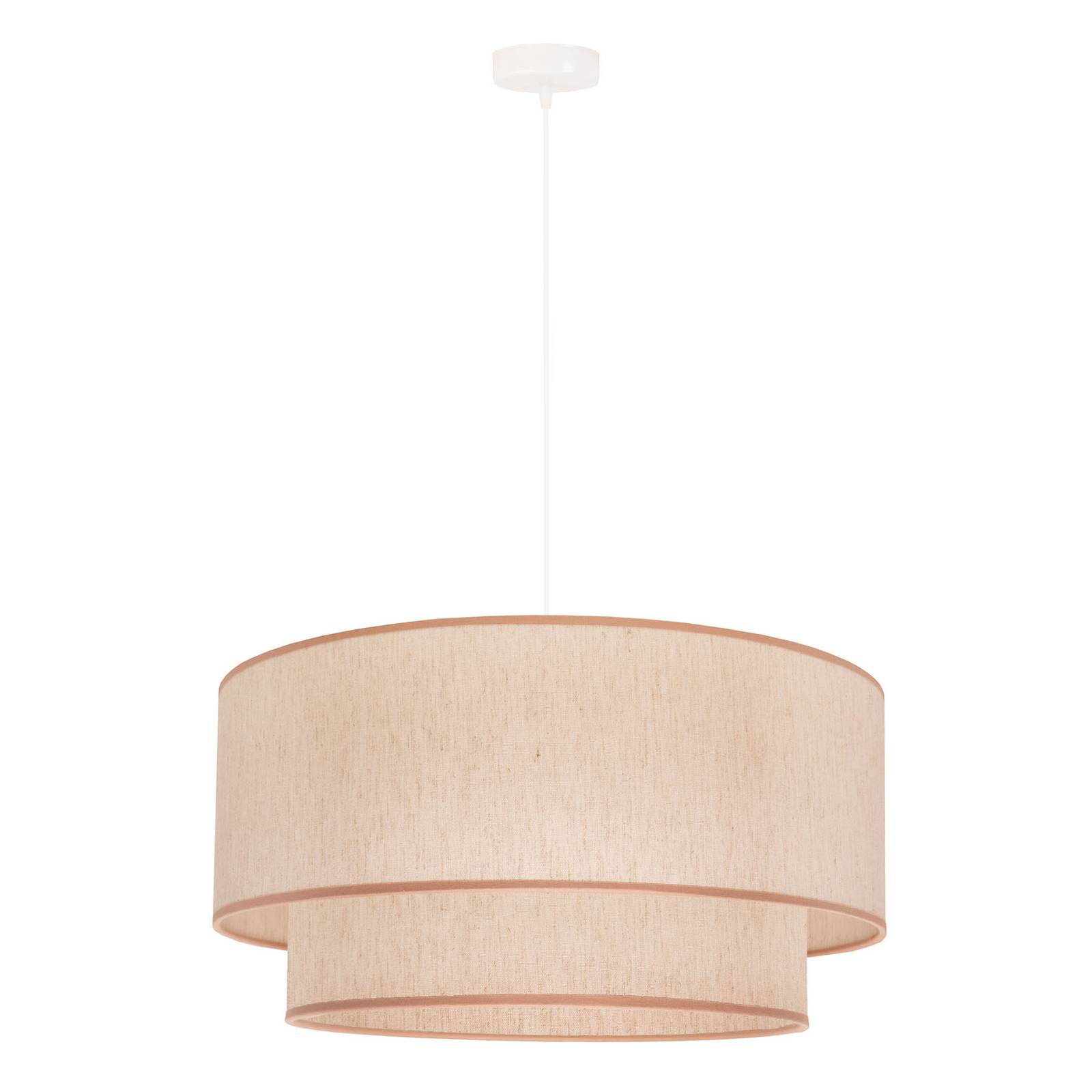 Suspension Boho abat-jour double beige