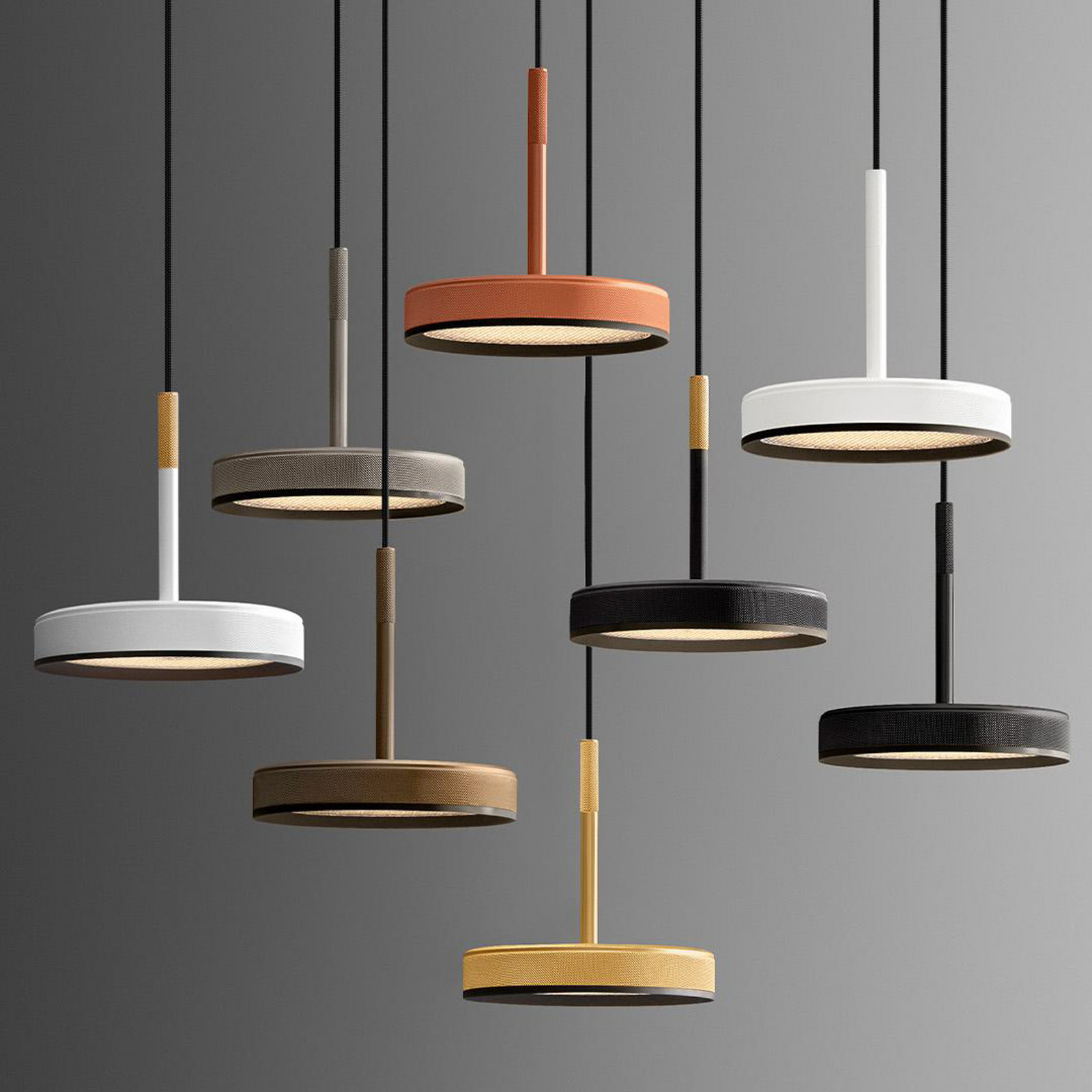 OLEV Lampă suspendată LED OVERFLY titan Ø 15 cm metal 927 dimabil - Camera de zi / sufragerie - Design - Aluminiu