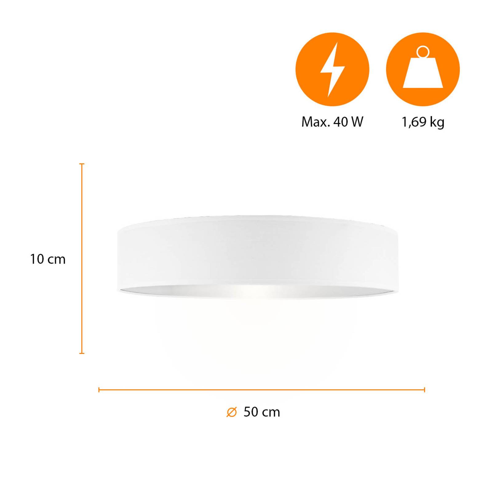 Smartwares Plafonnier Mia blanc Ø 50 cm