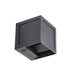 Solárne nástenné svietidlo Avvin LED so senzorom, 10 x 10 cm, čierne, IP65 –