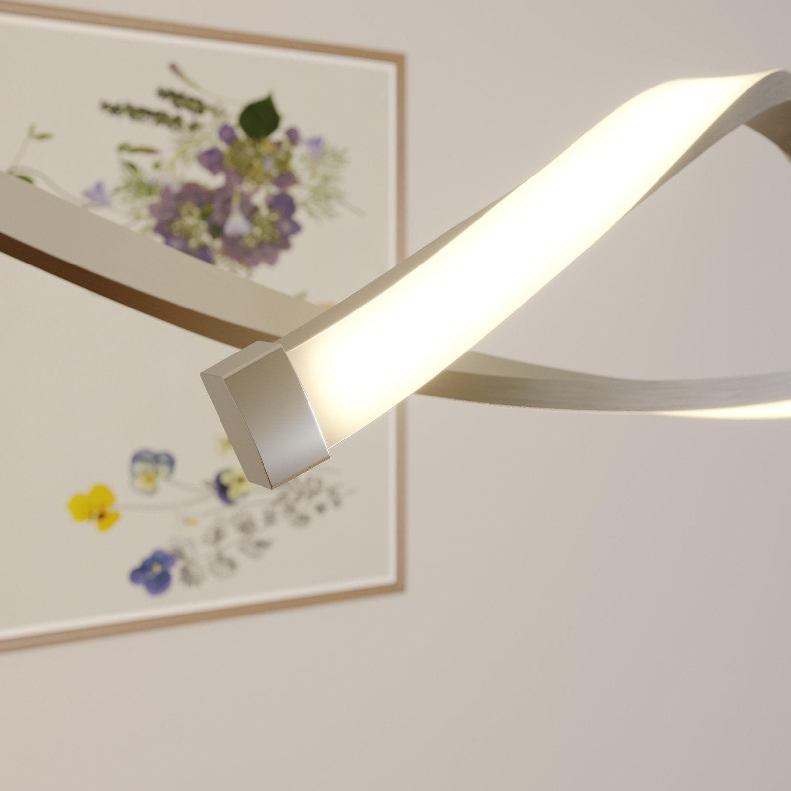 Auron Pendant Nickel/White - Lindby